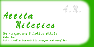 attila miletics business card
